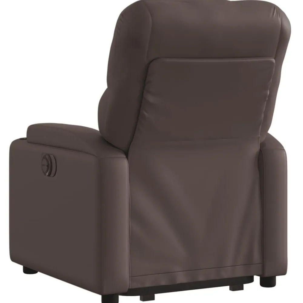 vidaXL Sillas-Sillón reclinable elevable cuero sintético marrón