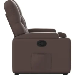 vidaXL Sillas-Sillón reclinable elevable cuero sintético marrón