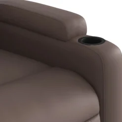 vidaXL Sillas-Sillón reclinable elevable cuero sintético marrón