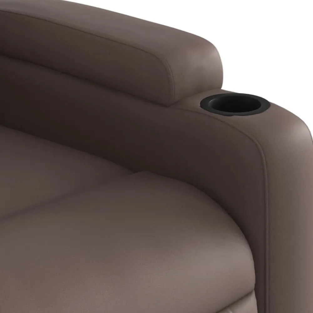 vidaXL Sillas-Sillón reclinable elevable cuero sintético marrón