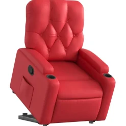 vidaXL Sillas-Sillón reclinable elevable cuero artificial