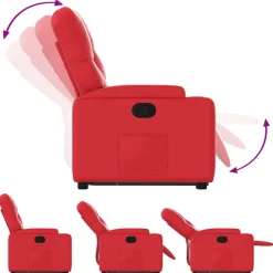 vidaXL Sillas-Sillón reclinable elevable cuero artificial