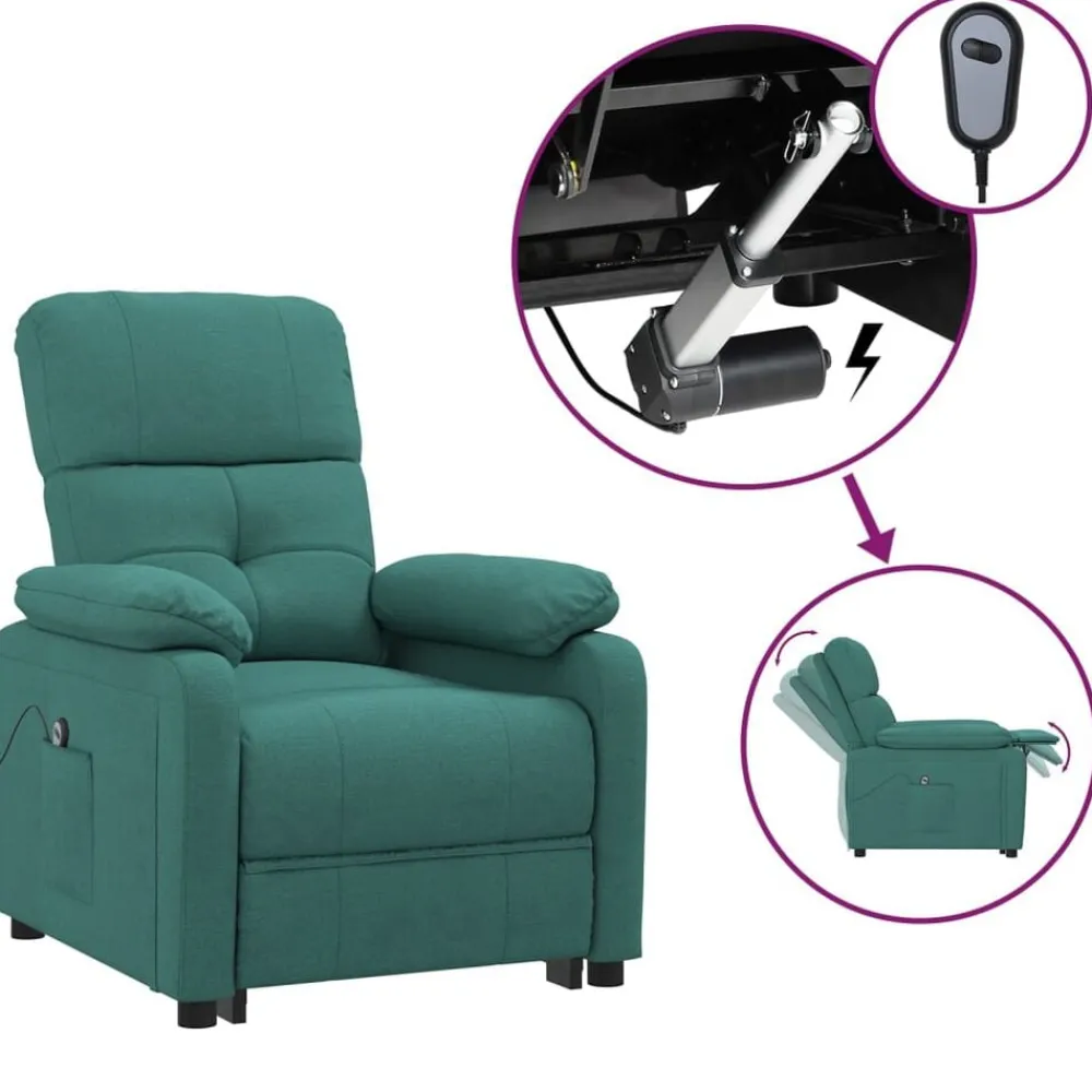 vidaXL Sillas-Sillón reclinable eléctrico tela