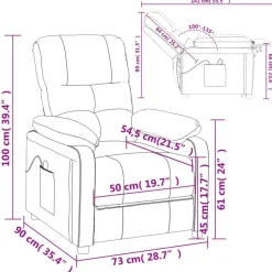 vidaXL Sillas-Sillón reclinable eléctrico tela