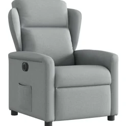 vidaXL Sillón reclinable eléctrico tela Gris claro Discount