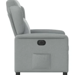 vidaXL Sillón reclinable eléctrico tela Gris claro Discount