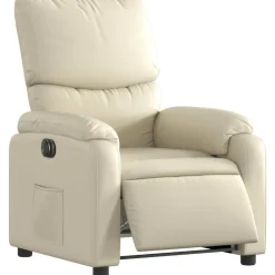 vidaXL Sillas-Sillón reclinable eléctrico de cuero sintético
