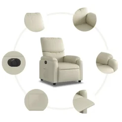 vidaXL Sillas-Sillón reclinable eléctrico de cuero sintético