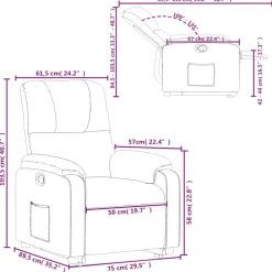 vidaXL Sillas-Sillón reclinable elevable tela de microfibra color