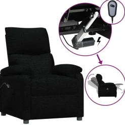vidaXL Sillón reclinable eléctrico de tela Negro Outlet