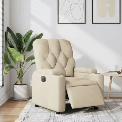 vidaXL Sillón reclinable eléctrico de tela Crema New