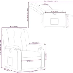 vidaXL Sillas-Sillón reclinable elevable cuero sintético marrón