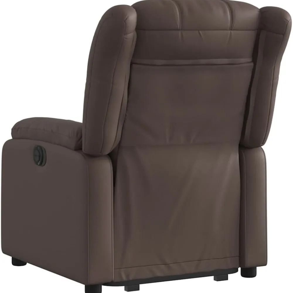 vidaXL Sillas-Sillón reclinable elevable cuero sintético marrón