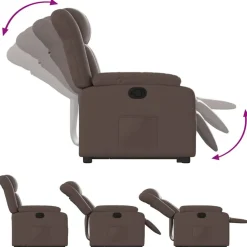 vidaXL Sillas-Sillón reclinable elevable cuero sintético marrón