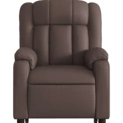 vidaXL Sillas-Sillón reclinable elevable cuero sintético marrón
