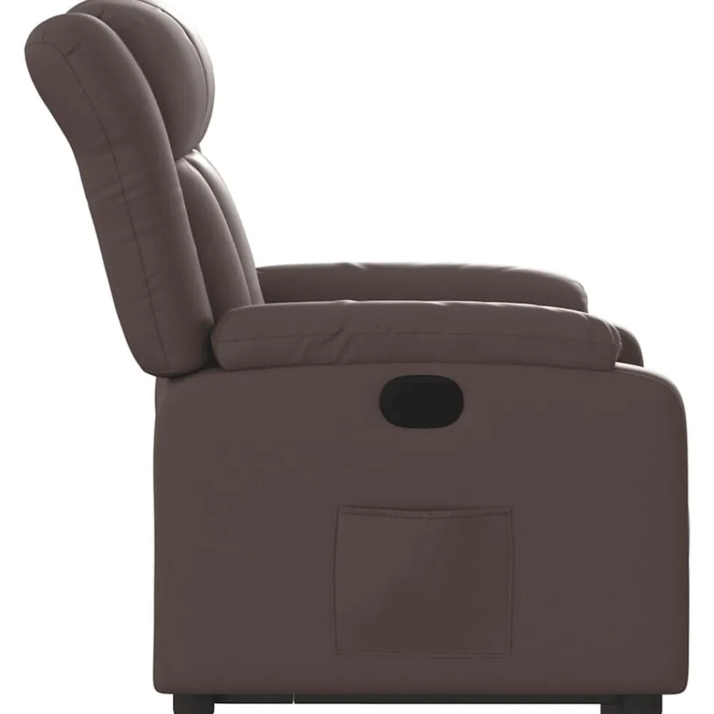 vidaXL Sillas-Sillón reclinable elevable cuero sintético marrón