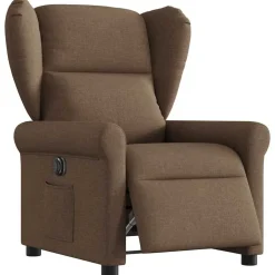 vidaXL Sillón reclinable eléctrico de tela marrón Marr&oacute;n