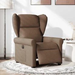 vidaXL Sillón reclinable eléctrico de tela marrón Marr&oacute;n