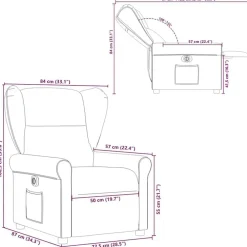 vidaXL Sillón reclinable eléctrico de tela marrón Marr&oacute;n