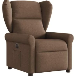 vidaXL Sillón reclinable eléctrico de tela marrón Marr&oacute;n