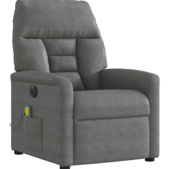 vidaXL Sillas-Sillón reclinable masaje eléctrico tela microfibra