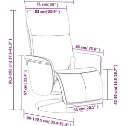 vidaXL Sillas-Sillón reclinable masaje con reposapiés cuero sintético