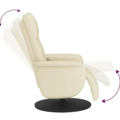 vidaXL Sillas-Sillón reclinable masaje con reposapiés cuero sintético