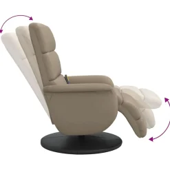 vidaXL Sillón reclinable masaje reposapiés cuero sintético Capuchino Hot