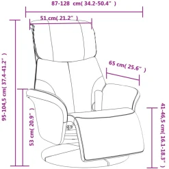 vidaXL Sillón reclinable masaje con reposapiés cuero sintético marrón Marr&oacute;n Hot
