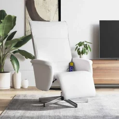 vidaXL Sillas-Sillón reclinable masaje con reposapiés cuero sintético