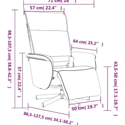 vidaXL Sillas-Sillón reclinable masaje con reposapiés cuero sintético