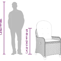 vidaXL Muebles De Jardín-Sillón reclinable 56 x 66 x 95 cm ratán sintético