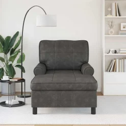 vidaXL Sillón reclinable 91 x 157 x 91 cm Cuero sintético Negro New