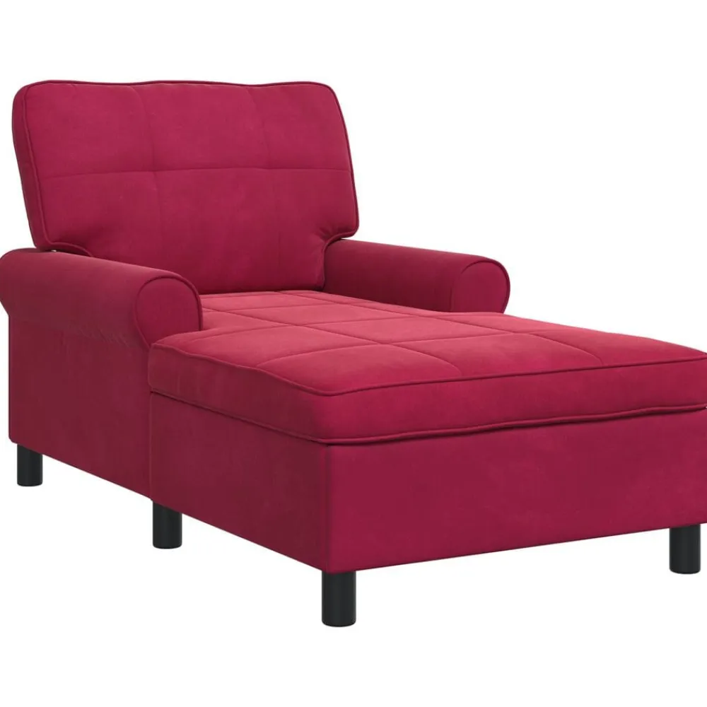 vidaXL Sillón reclinable Rojo vino 91 x 157 x 91 cm Terciopelo Rojo vino tinto Outlet