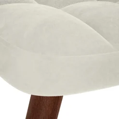 vidaXL Sillón relajante con taburete de terciopelo color Crema Clearance