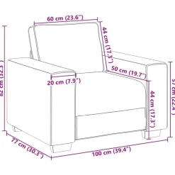 vidaXL Sillón sofá 100x77x82 cm terciopelo Gris claro Best