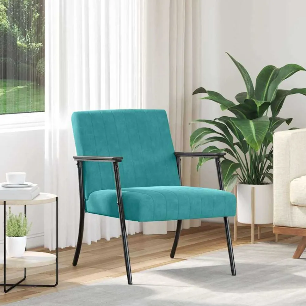 vidaXL sillón 59 x 75 x 78 cm Terciopelo Tuquesa Online