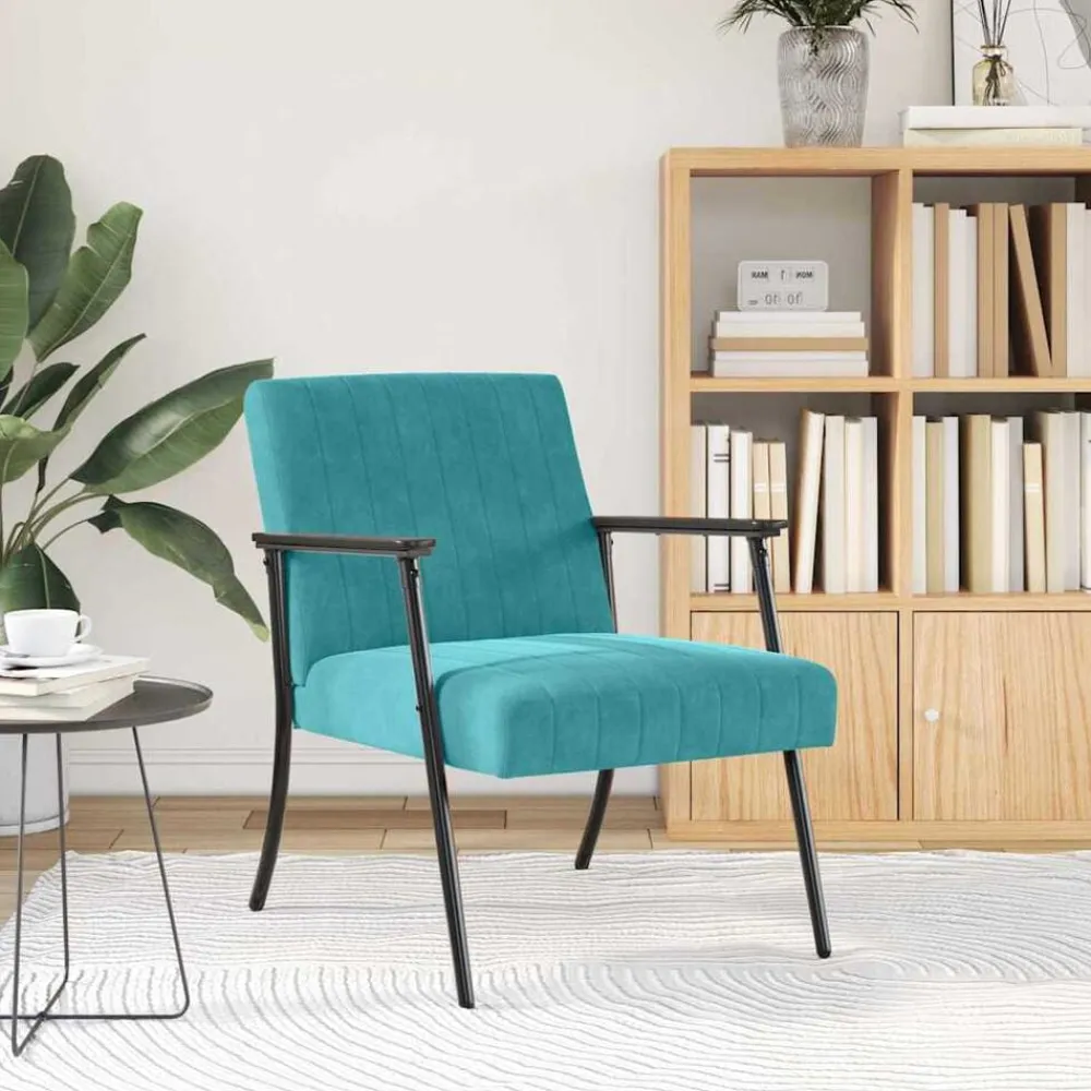 vidaXL sillón 59 x 75 x 78 cm Terciopelo Tuquesa Online