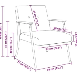 vidaXL Sillas-sillón tela