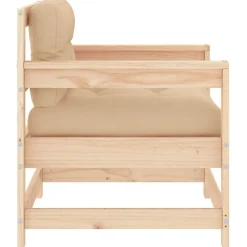 vidaXL Muebles De Jardín-Sillones de jardín con cojines 2 uds madera maciza de pino
