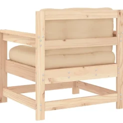 vidaXL Muebles De Jardín-Sillones de jardín con cojines 2 uds madera maciza de pino