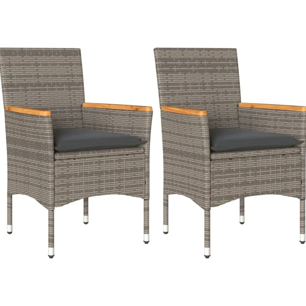 vidaXL Muebles De Jardín-Sillones de jardín con cojines 2 uds ratán sintético