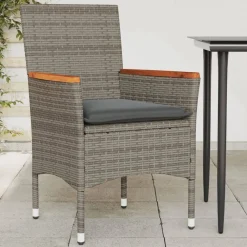 vidaXL Muebles De Jardín-Sillones de jardín con cojines 2 uds ratán sintético