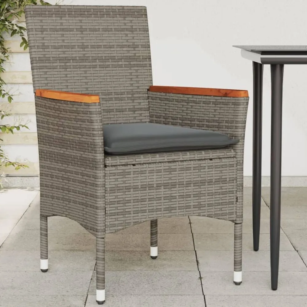 vidaXL Muebles De Jardín-Sillones de jardín con cojines 2 uds ratán sintético