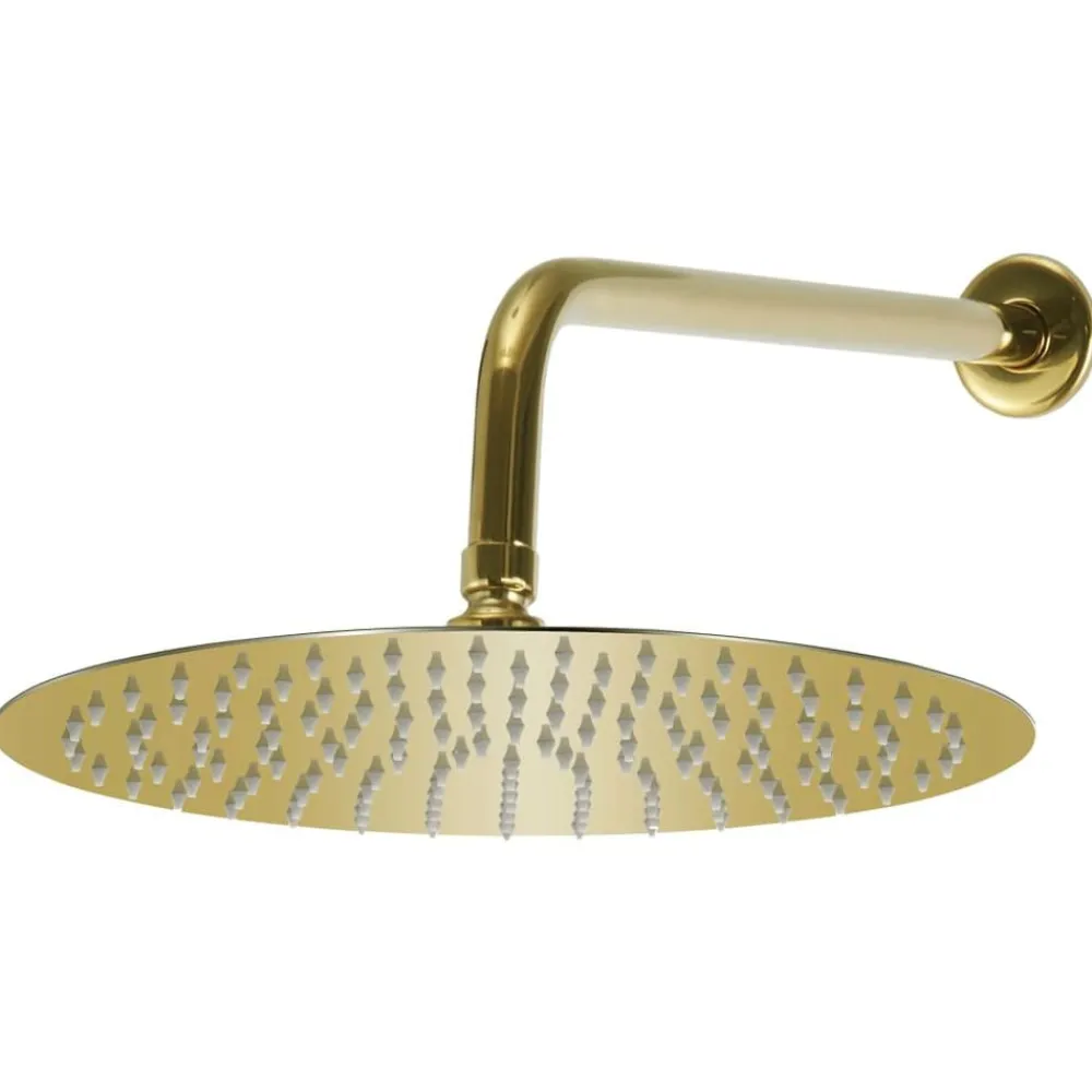 vidaXL Sistema de ducha acero inoxidable 201 Dorado New