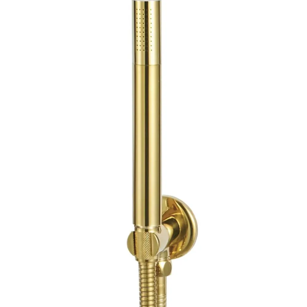 vidaXL Sistema de ducha acero inoxidable 201 Dorado New