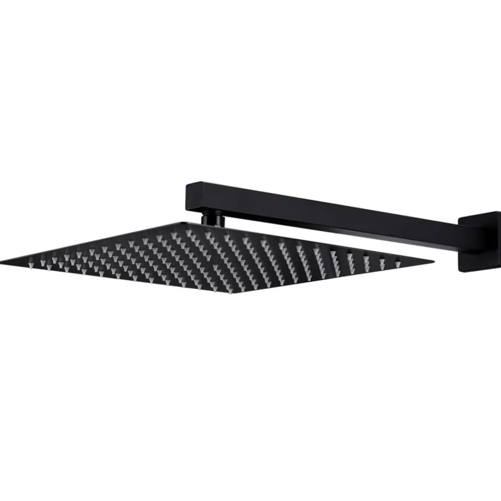 vidaXL Sistema de ducha acero inoxidable 201 Negro Best