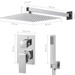 vidaXL Fontanería-Sistema de ducha acero inoxidable 201