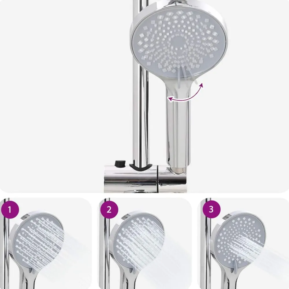 vidaXL Fontanería-Sistema de Ducha 47 x 20 x 95 cm Acero inoxidable