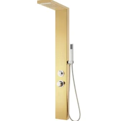 vidaXL Fontanería-Sistema de panel de ducha acero inoxidable 201 dorado